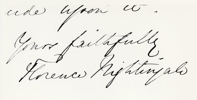 Handtekening van Florence Nightingale (1820-1910) door Unbekannt Unbekannt